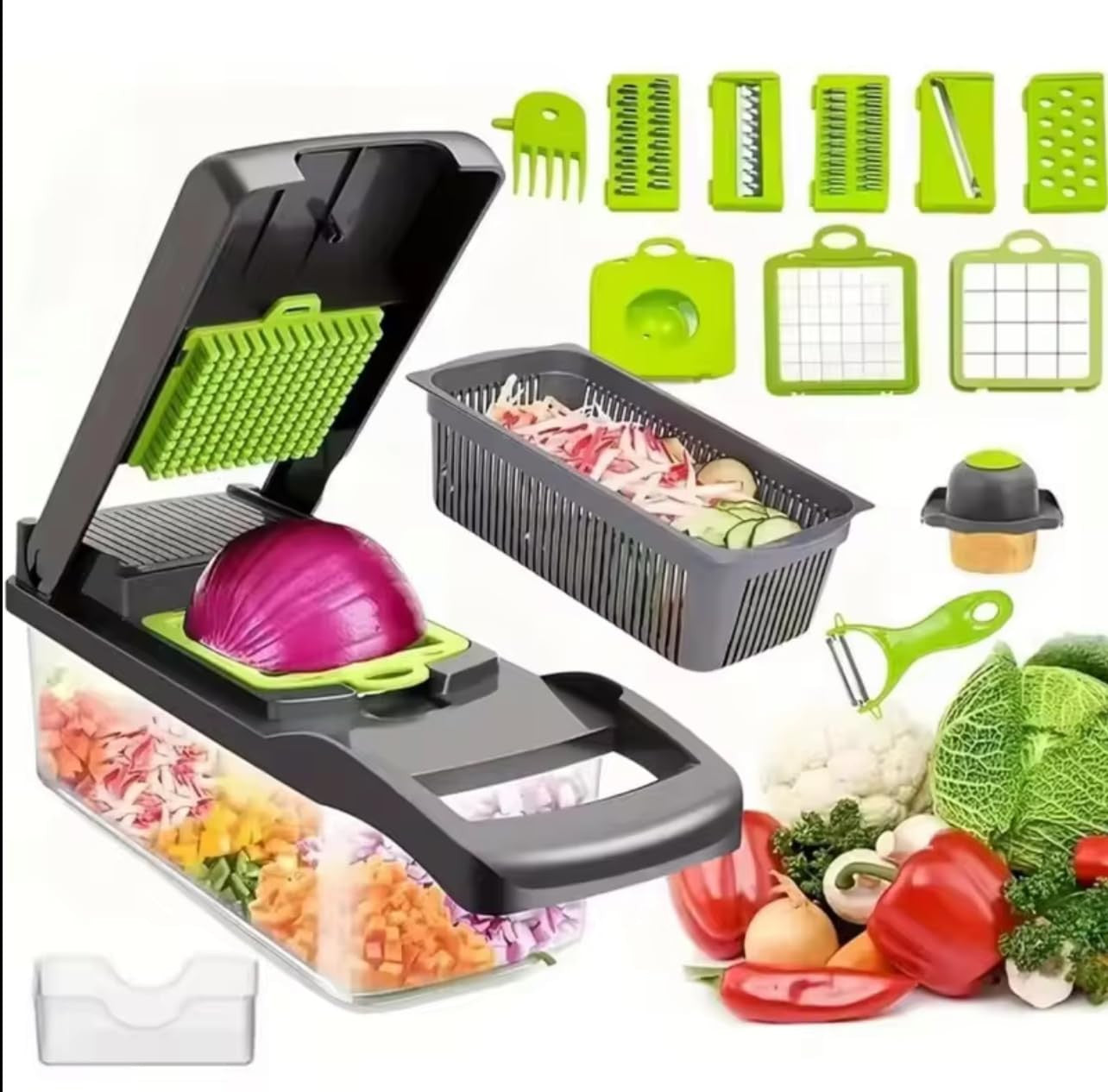 Picador De Verduras Rallador Vegetales Cortadora Multifuncional Cortador Papas