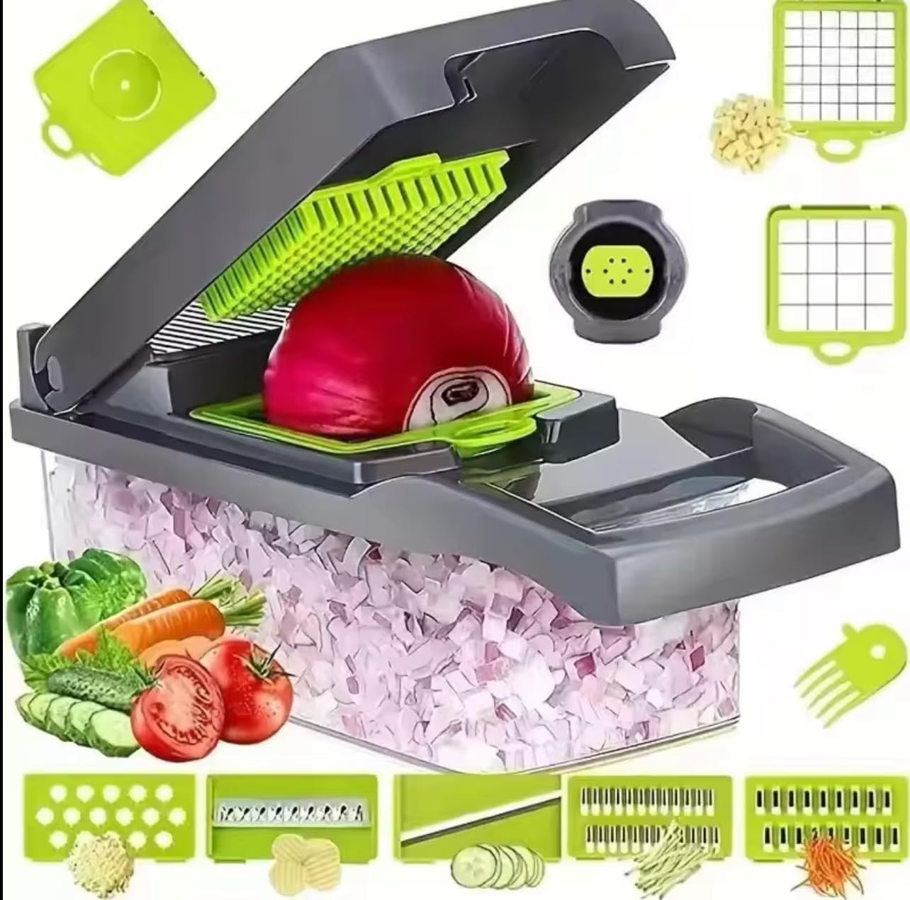 Picador De Verduras Rallador Vegetales Cortadora Multifuncional Cortador Papas